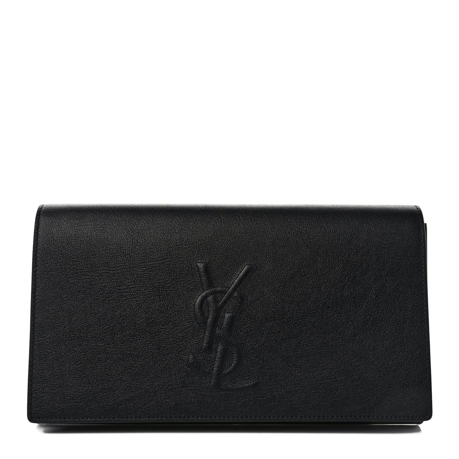 Saint Laurent Calfskin Monogram Large Belle De Jour Clutch Black 1 of 7