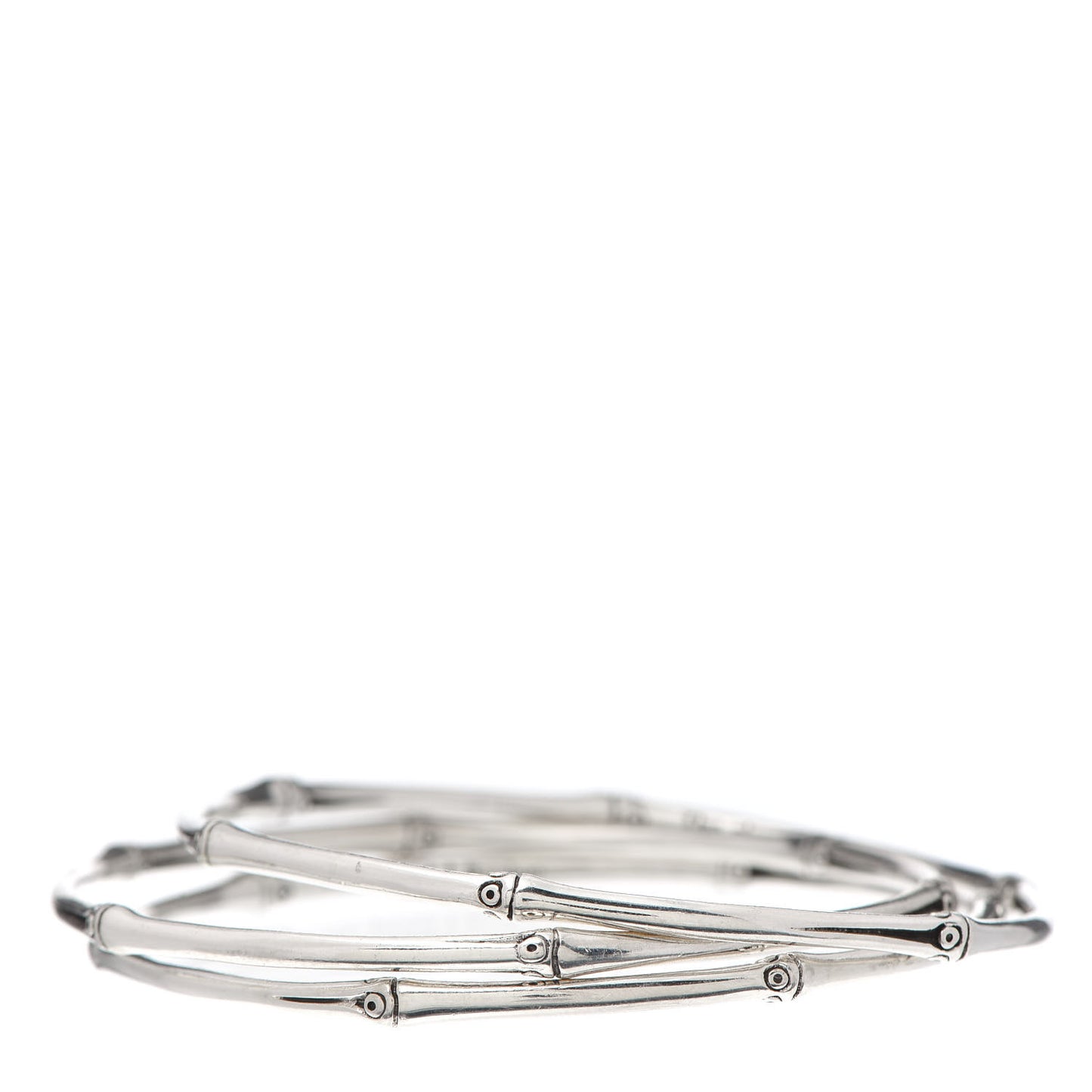 Sterling Silver Bamboo Bangle Bracelet Set of 3