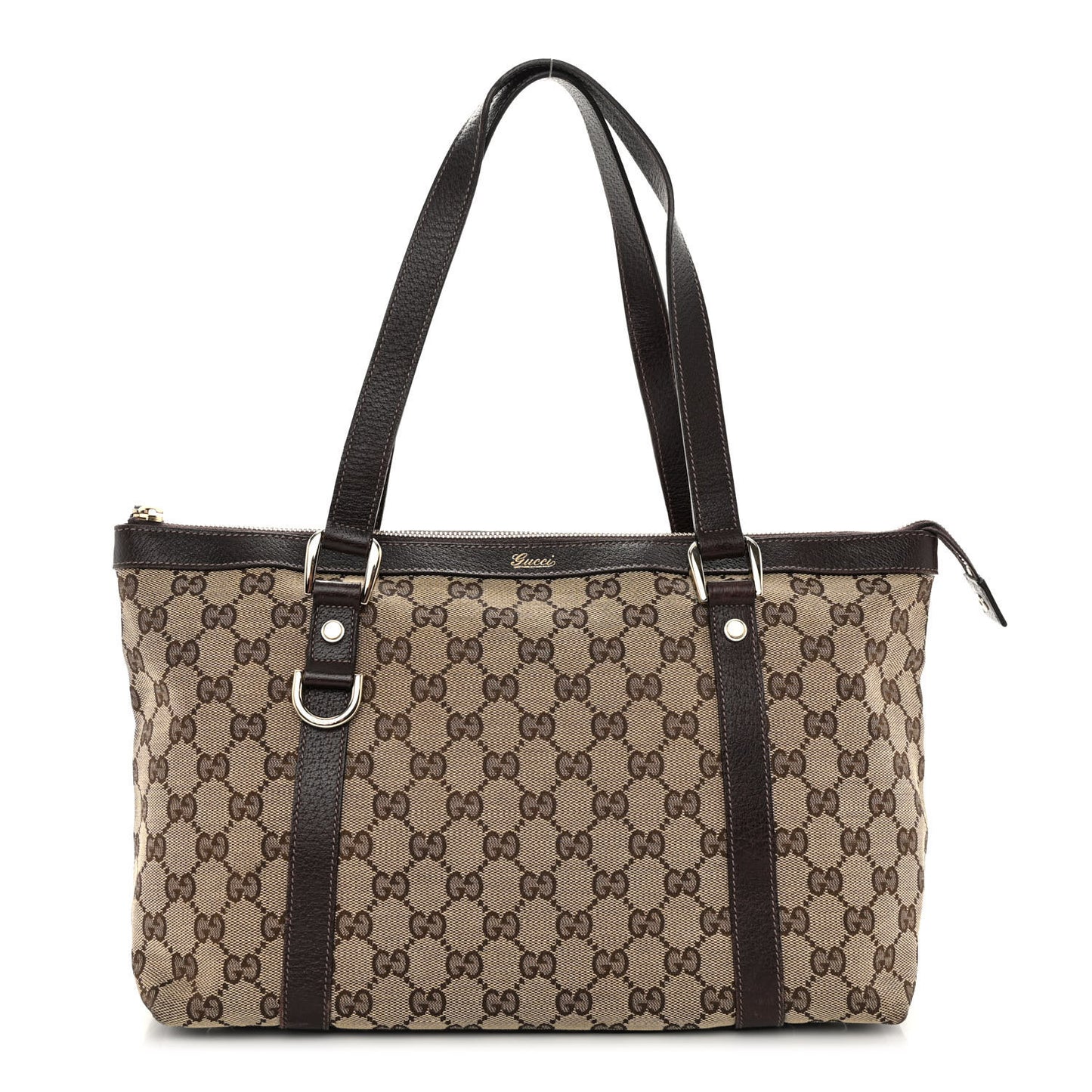 Monogram Medium Abbey Tote Dark Brown