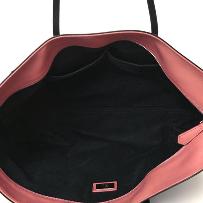 Fendi Vitello Elite Flowerland Medium Roll Tote Black 5 of 16