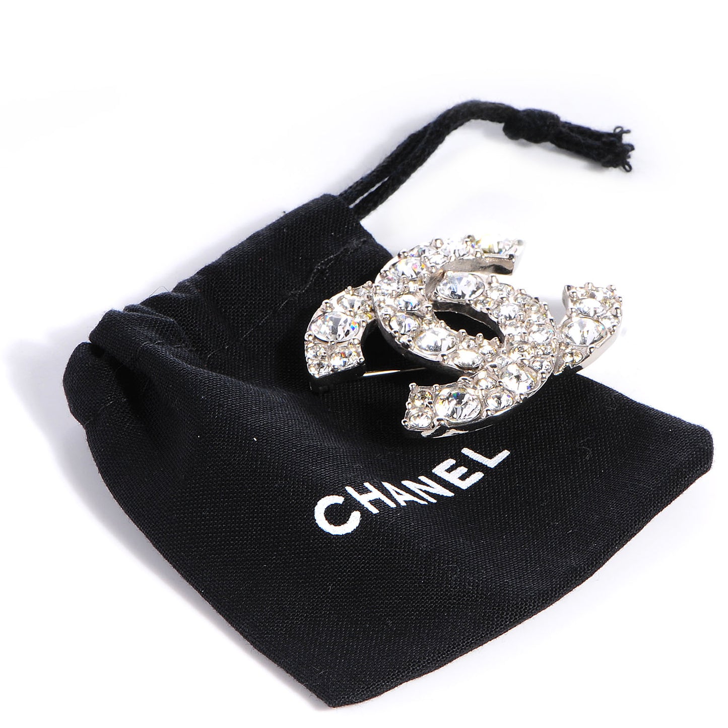 Swarovski Crystal CC Brooch Silver