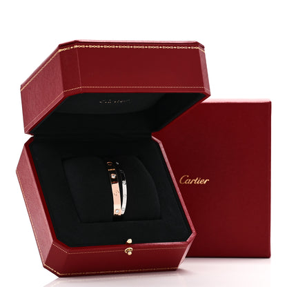 Cartier 18K Pink White Gold 12 Diamond Double LOVE Bracelet 16 7 of 7