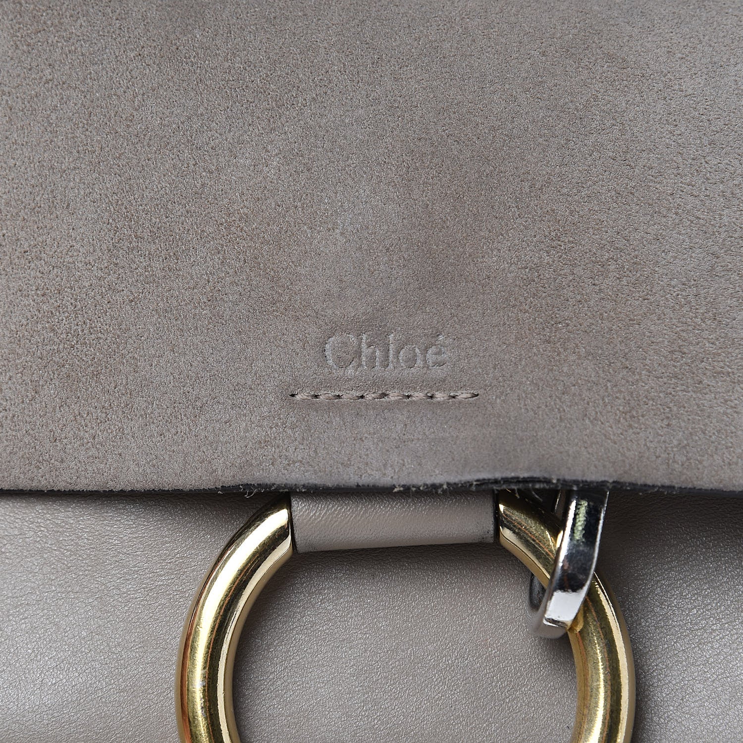 Chloe Suede Calfskin Small Faye Shoulder Bag Motty Grey 18 of 18