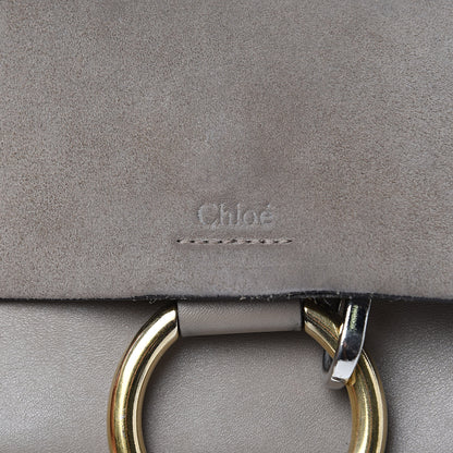 Chloe Suede Calfskin Small Faye Shoulder Bag Motty Grey 18 of 18