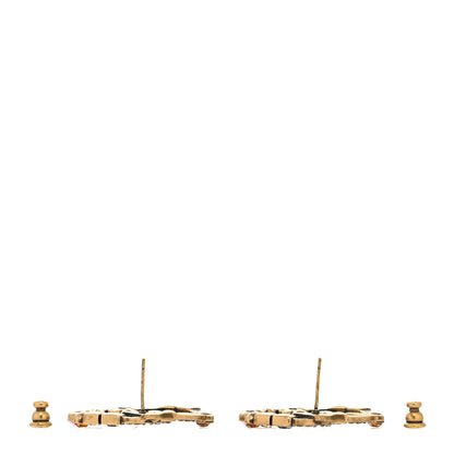 Gucci Crystal Double G Clip On Earrings Aged Gold Multicolor 3 of 5