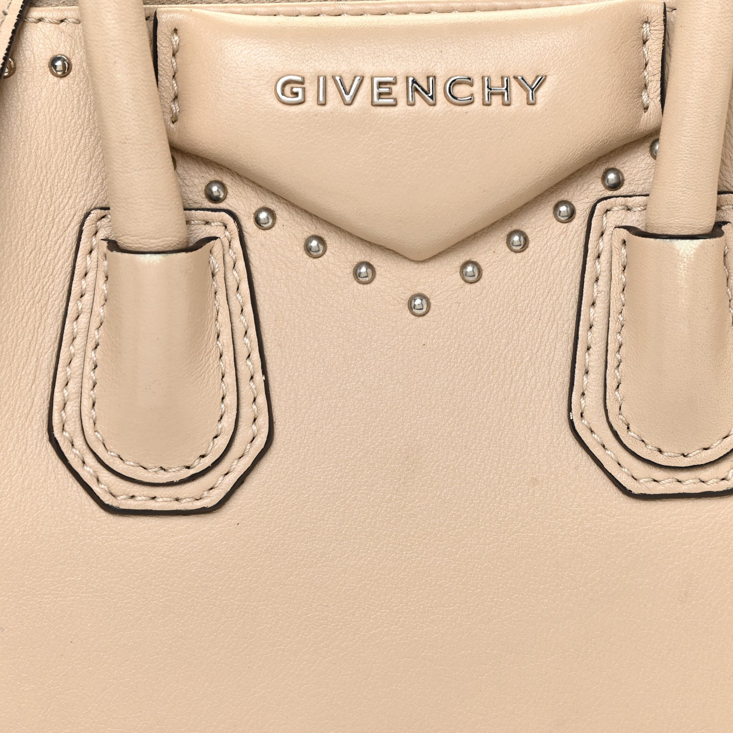 Calfskin Mini Studded Antigona Beige Buff