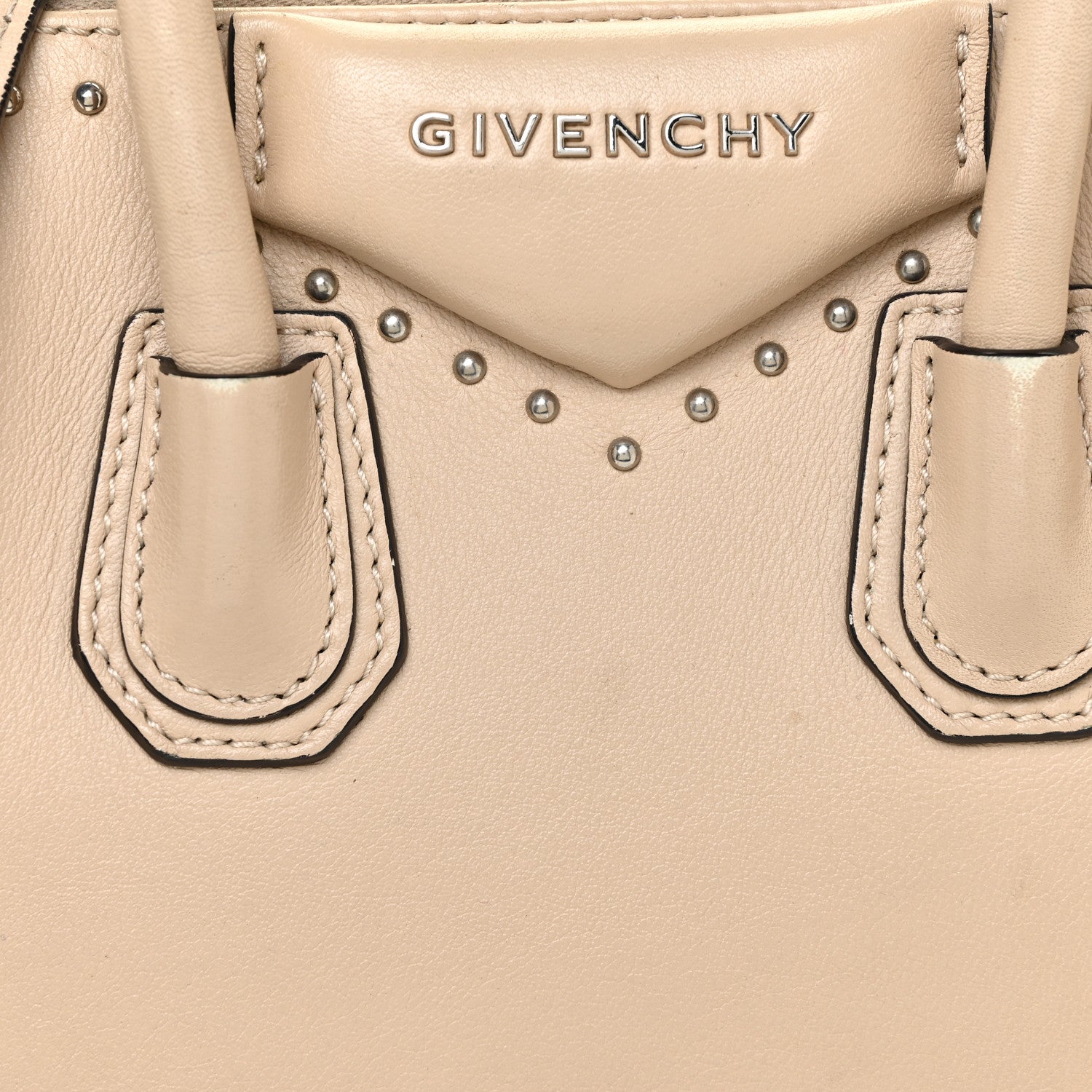 Givenchy Calfskin Mini Studded Antigona Beige Buff 7 of 27