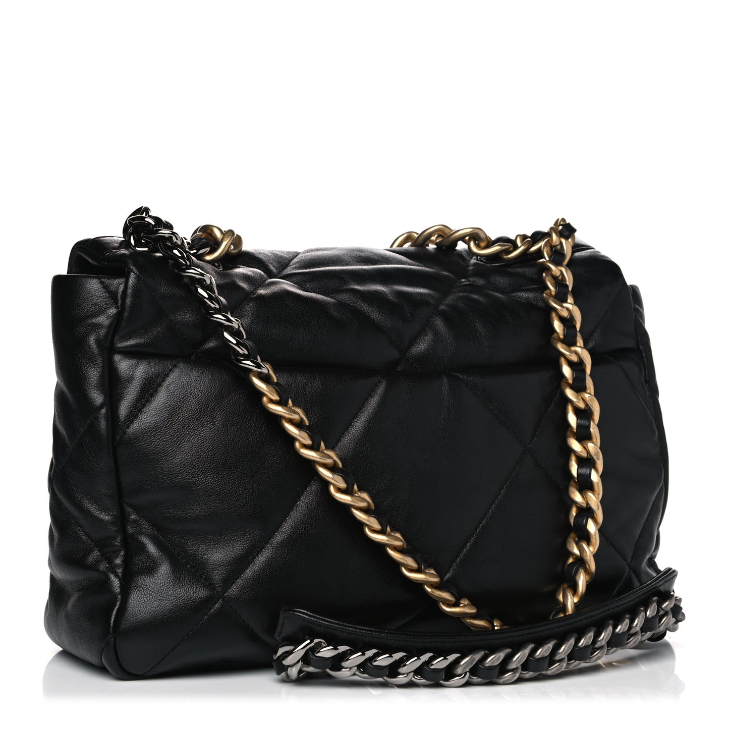 Lambskin Quilted Large Chanel 19 Flap Black