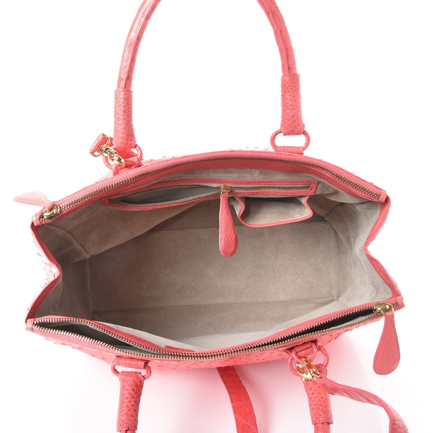 Ostrich Crocodile Cherry Tote Pink