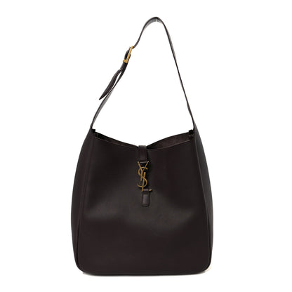 Saint Laurent Supple Calfskin Large Le 5 A 7 Soft Hobo Raisin 1 of 10