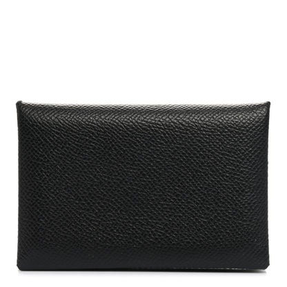 Hermes Epsom Calvi Verso Card Case Black 1 of 10