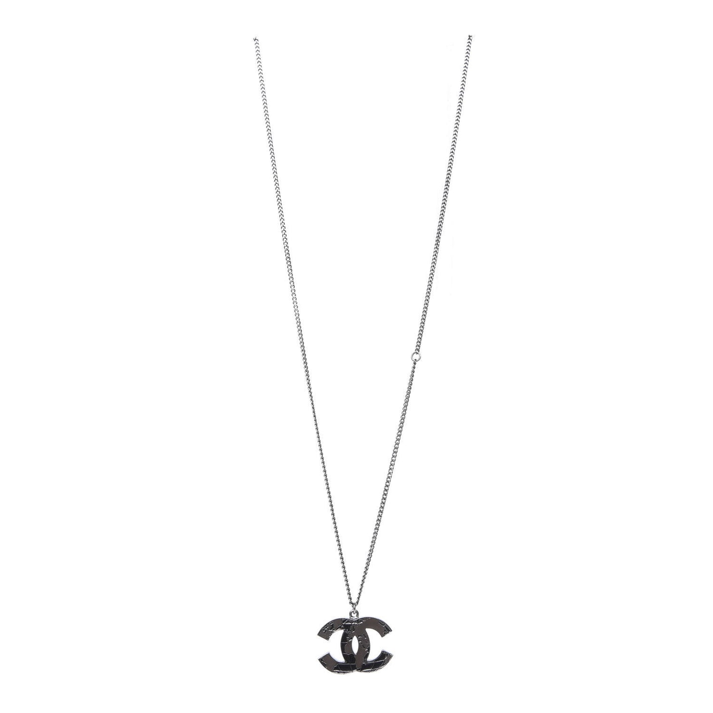 Ruthenium Globe CC Pendant Necklace Dark Silver