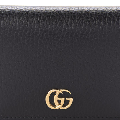Gucci Pebbled Calfskin GG Marmont Card Case Black 9 of 10