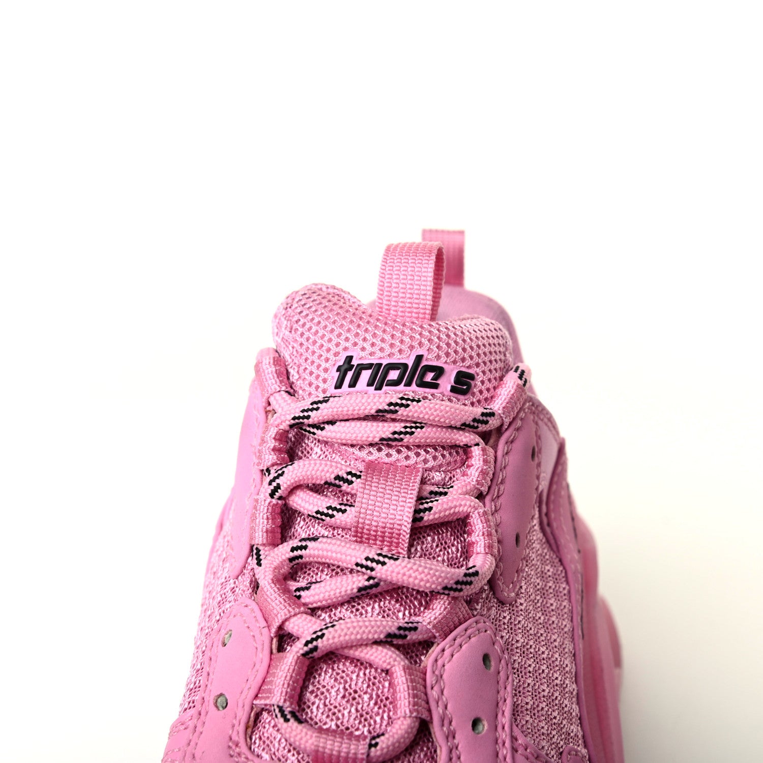 Balenciaga Fabric Mesh Clear Sole Womens Triple S Sneakers 38 Pink 11 of 12