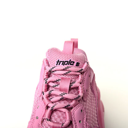 Balenciaga Fabric Mesh Clear Sole Womens Triple S Sneakers 38 Pink 11 of 12