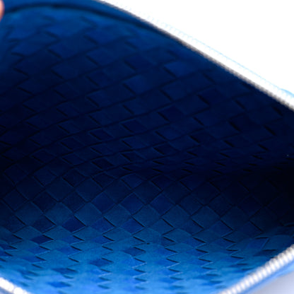 Bottega Veneta Nappa Intrecciato Flat Zip Pouch Blue 5 of 7