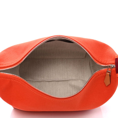 Hermes Canvas Small Bride-A-Brac Pouch Orange Burgundy 4 of 4