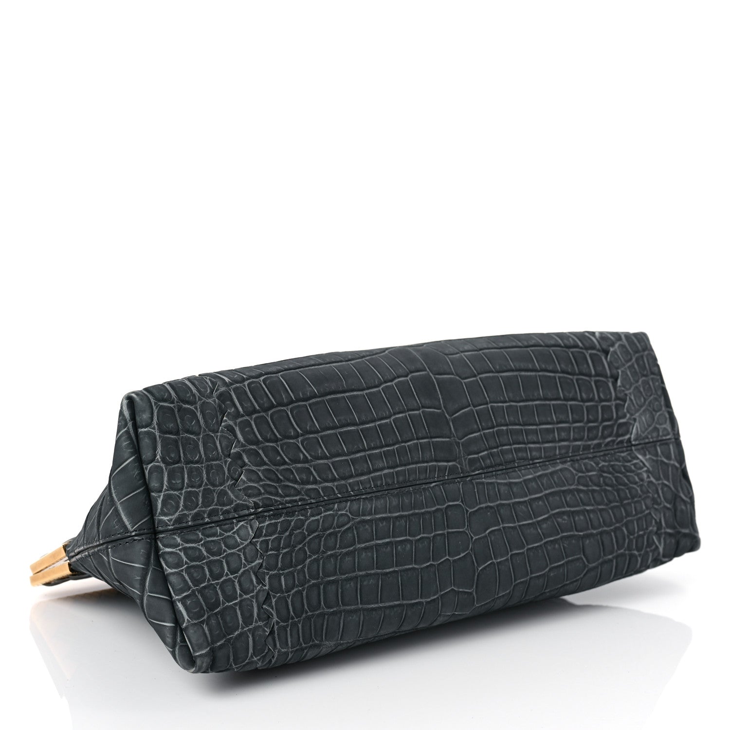 Bottega Veneta Crocodile Vendome Shoulder Bag Grey 4 of 8