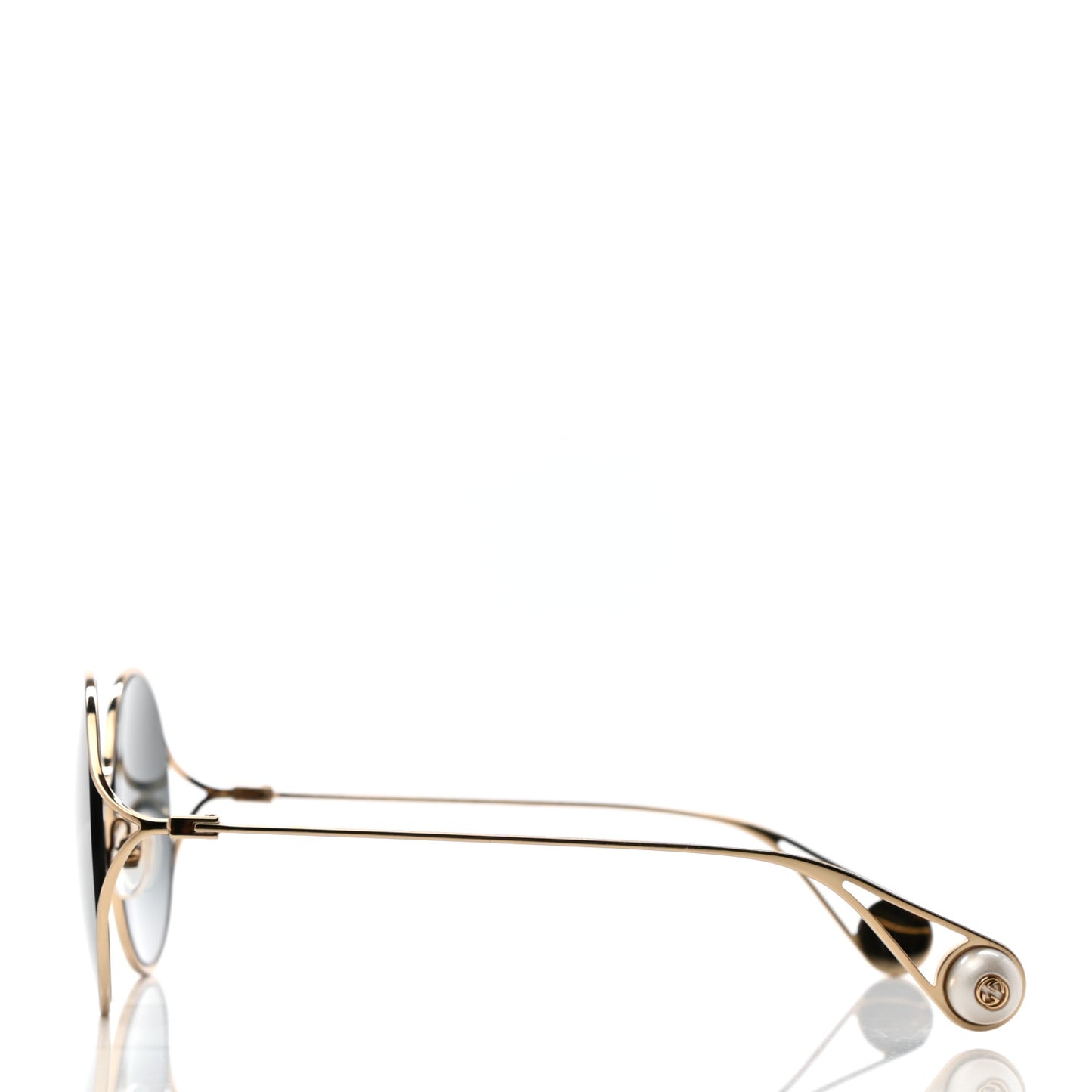 Round Pearl Tip Sunglasses GG0253S Gold