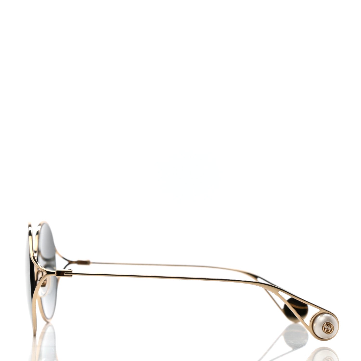 Gucci Round Pearl Tip Sunglasses GG0253S Gold 3 of 7