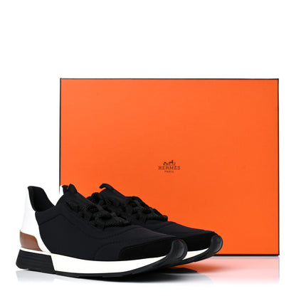 Hermes Technical Canvas Mens Miles Sneakers 40 Black White 12 of 12