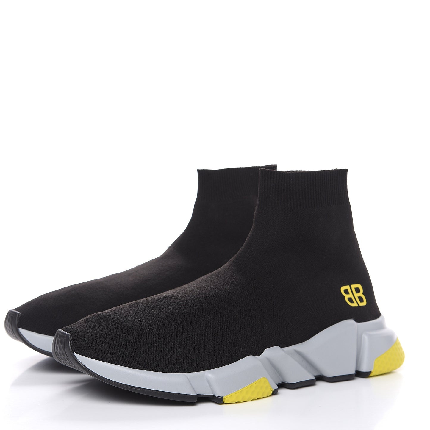 Neoprene Knit BB Mens Speed Sneakers 45 Black Grey Yellow