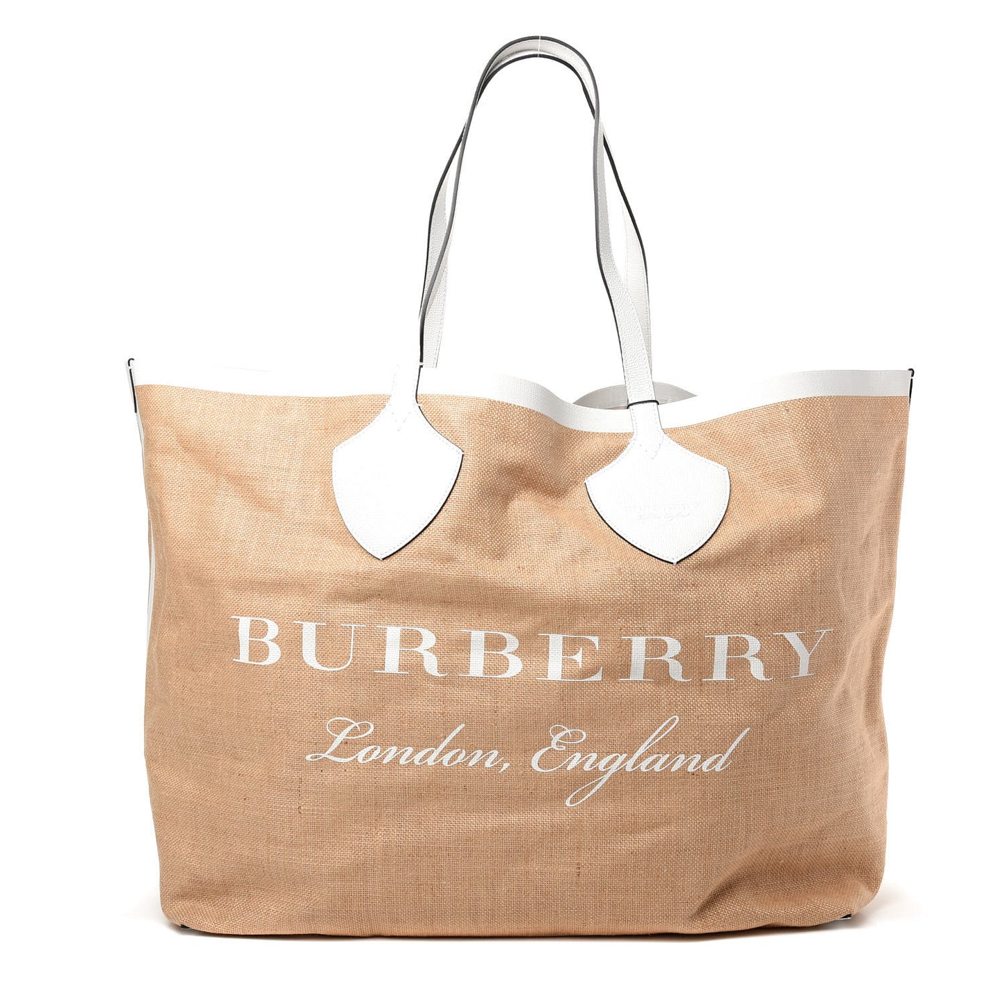 Raffia Logo Print The Giant Reversible Tote Bag Chalk White