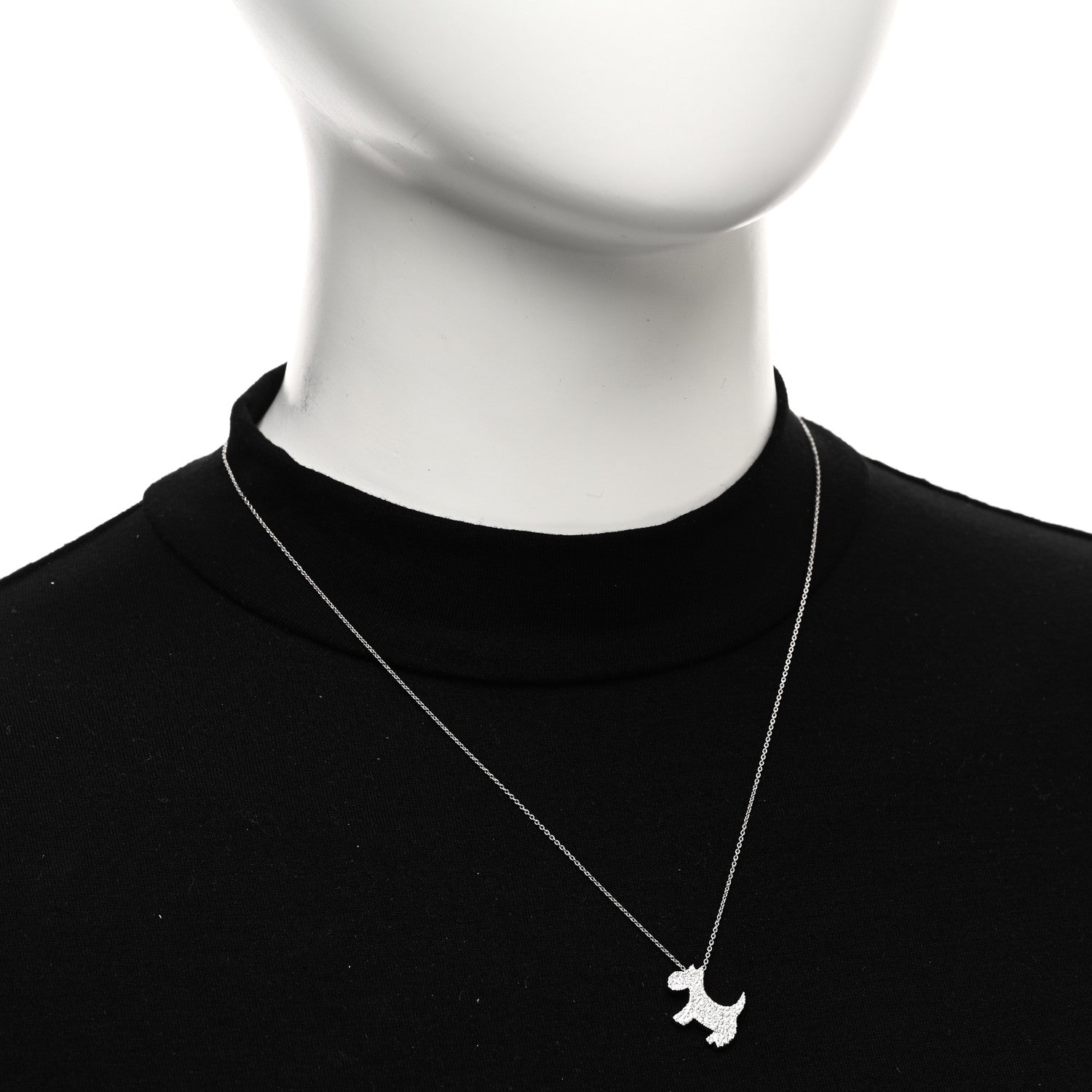 Roberto Coin 18K White Gold Diamond Scottie Dog Pendant Necklace 2 of 5