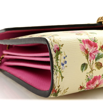 Gucci Calfskin Floral Print Mini Dionysus Chain Wallet Ivory Pink 9 of 10