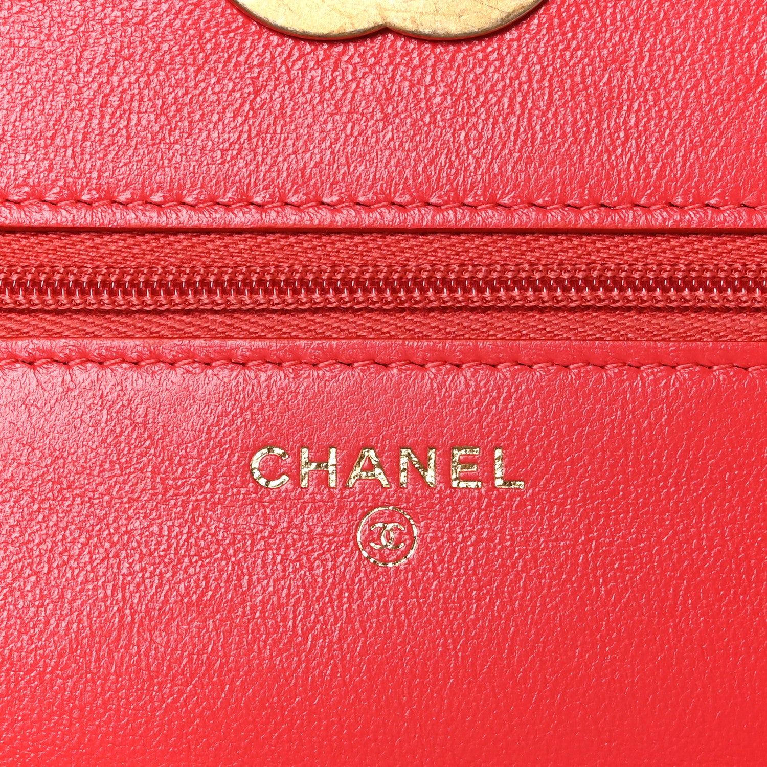 Chanel Lambskin Resin Quilted Wallet On Chain WOC Red 6 of 11
