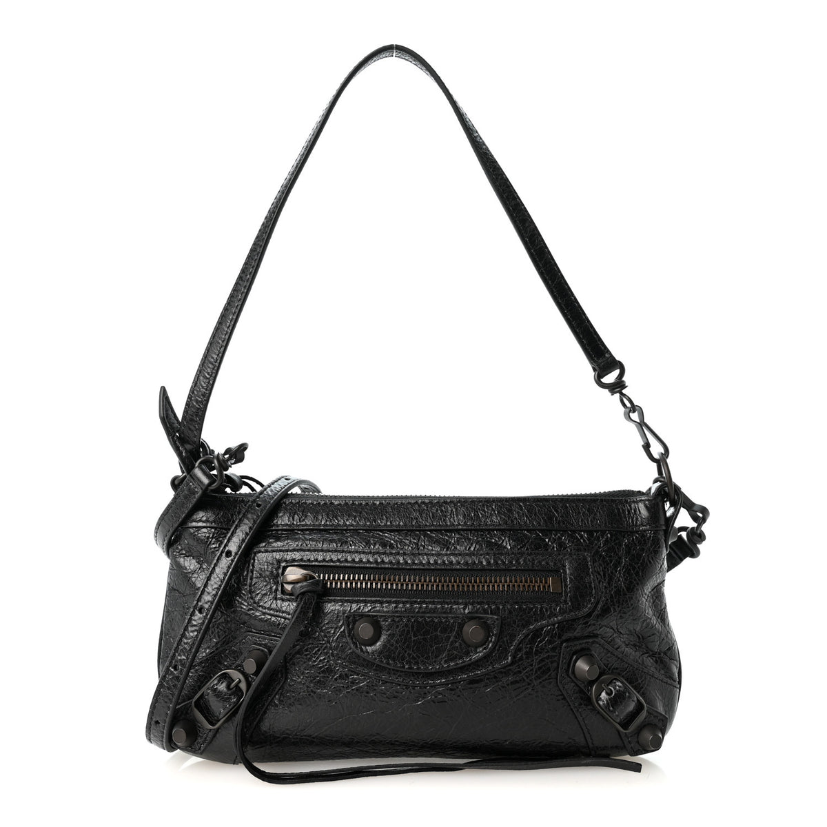 Agneau Arena Classic Hardware Le City Pouch On Strap Black