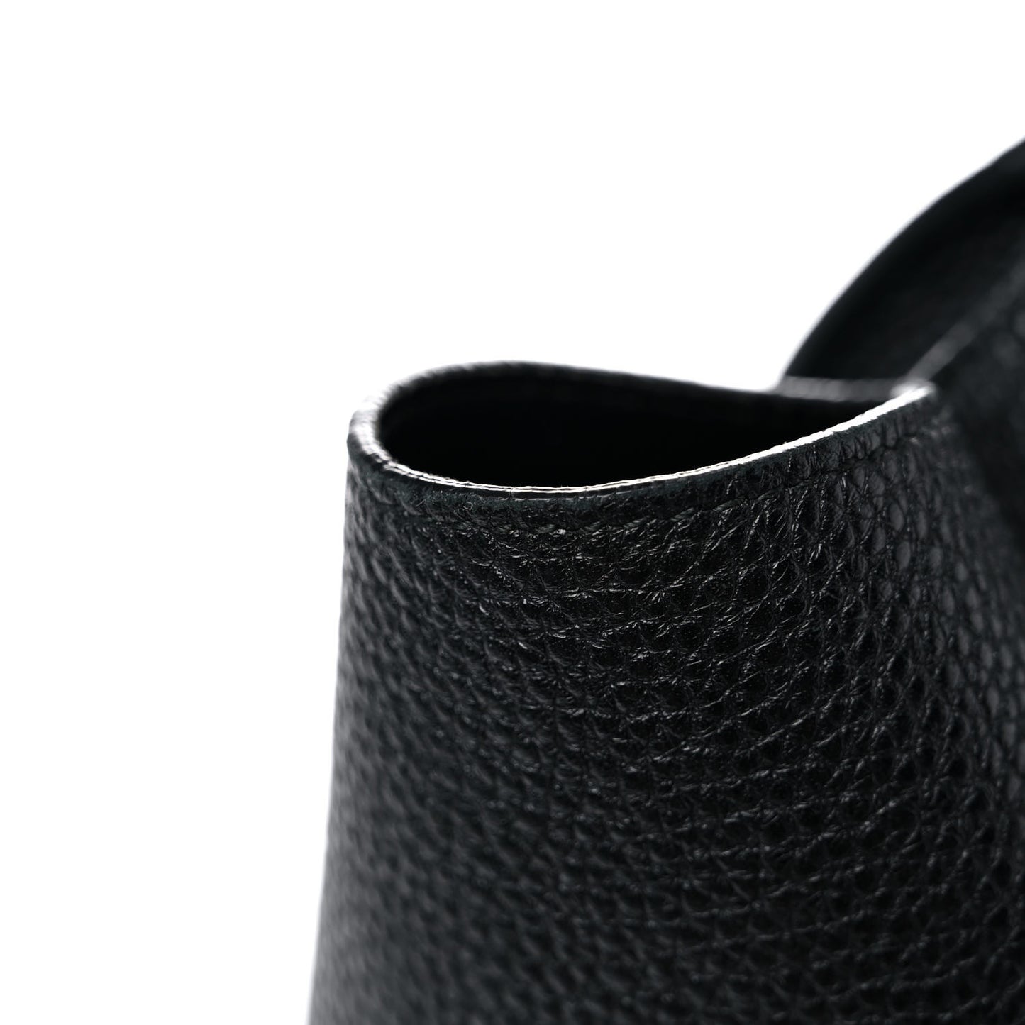Hammered Calfskin Double Handle Medium Amy Tote Black