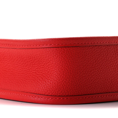 Hermes Taurillon Clemence Evelyne TPM Rouge De Coeur Bleu Du Nord 6 of 8