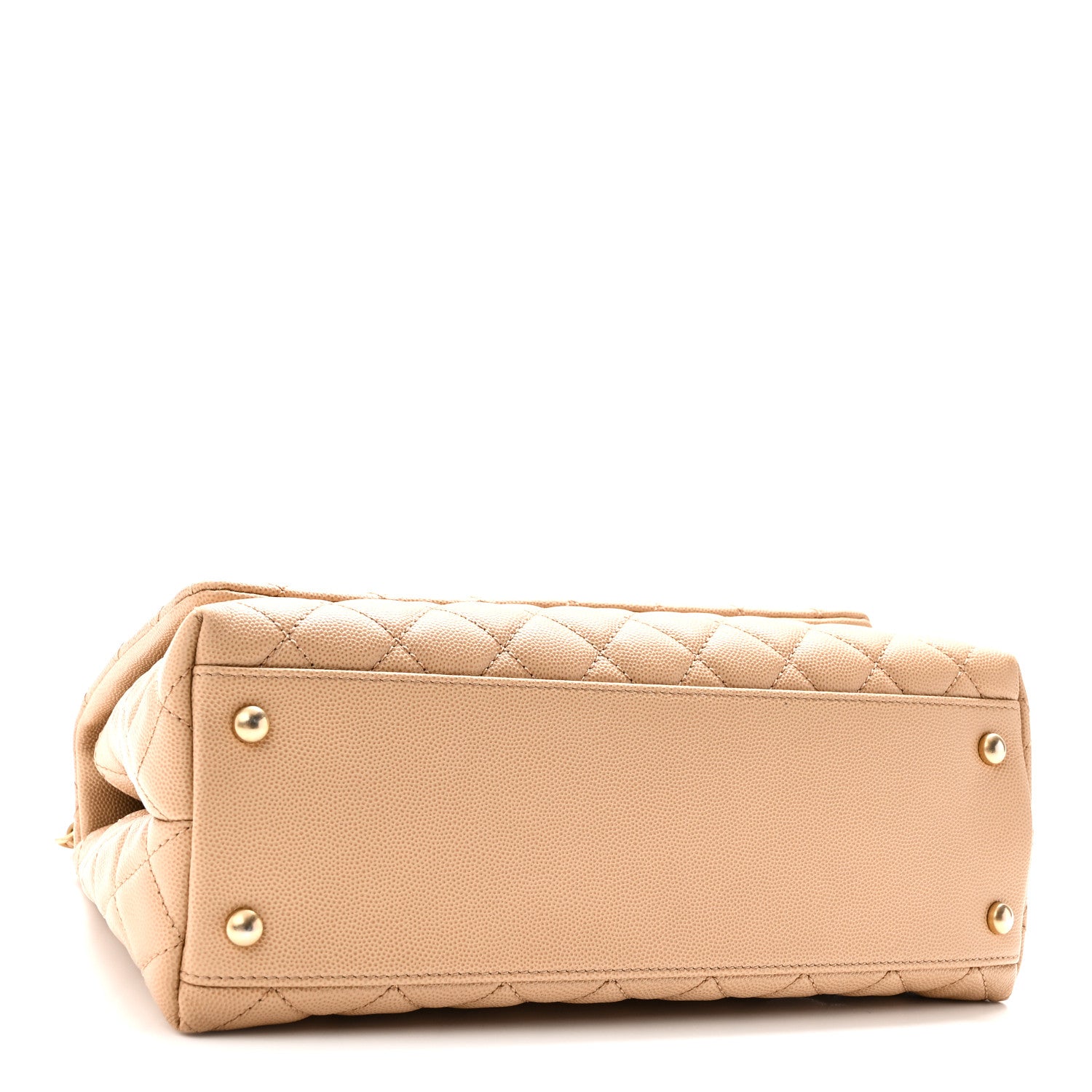 Chanel Caviar Lizard Quilted Small Coco Handle Flap Beige 4 of 10