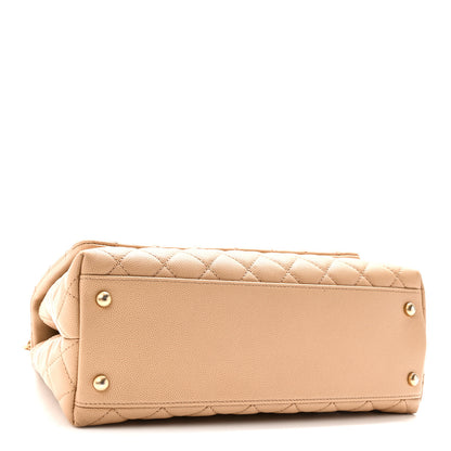 Chanel Caviar Lizard Quilted Small Coco Handle Flap Beige 4 of 10