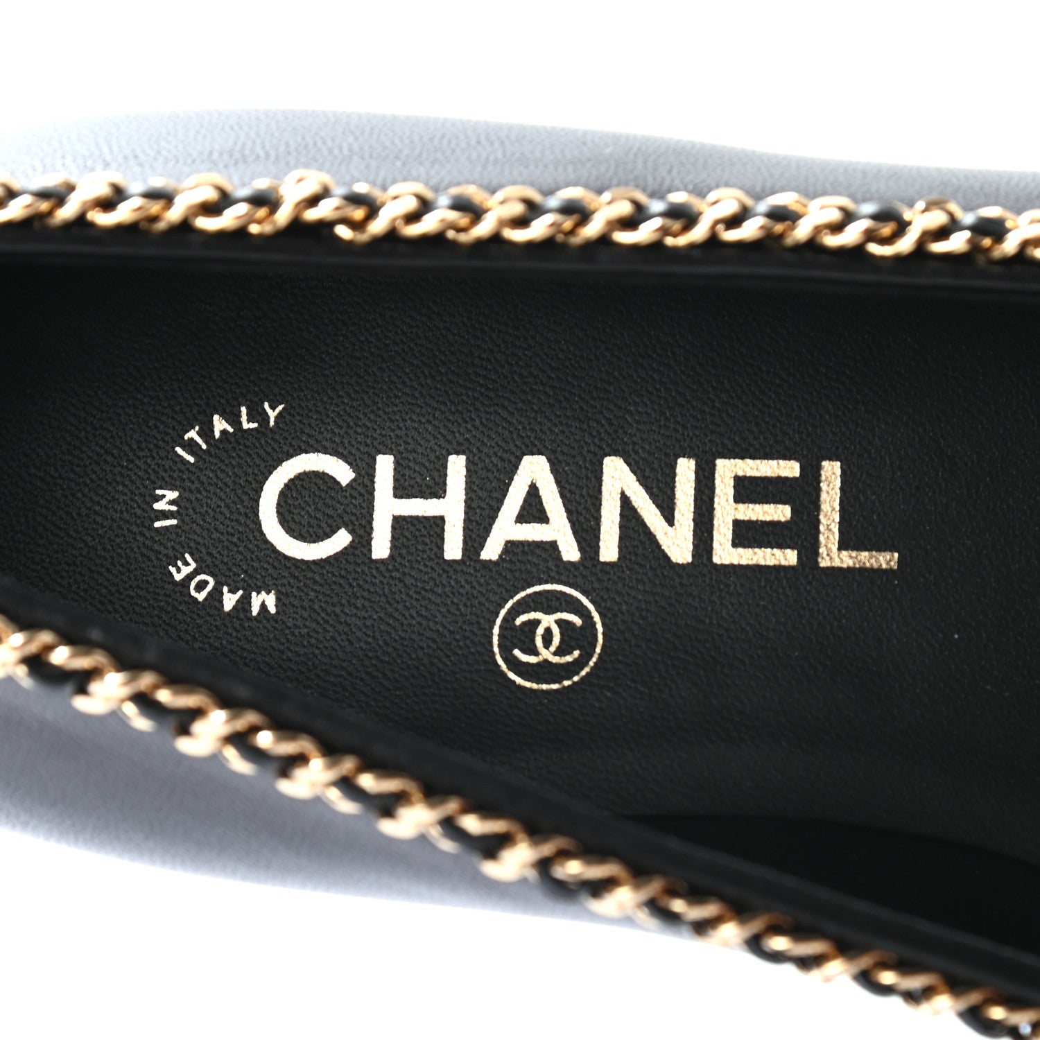 Chanel Lambskin Patent Calfskin Chain Cap Toe Loafer 37 Black 7 of 7