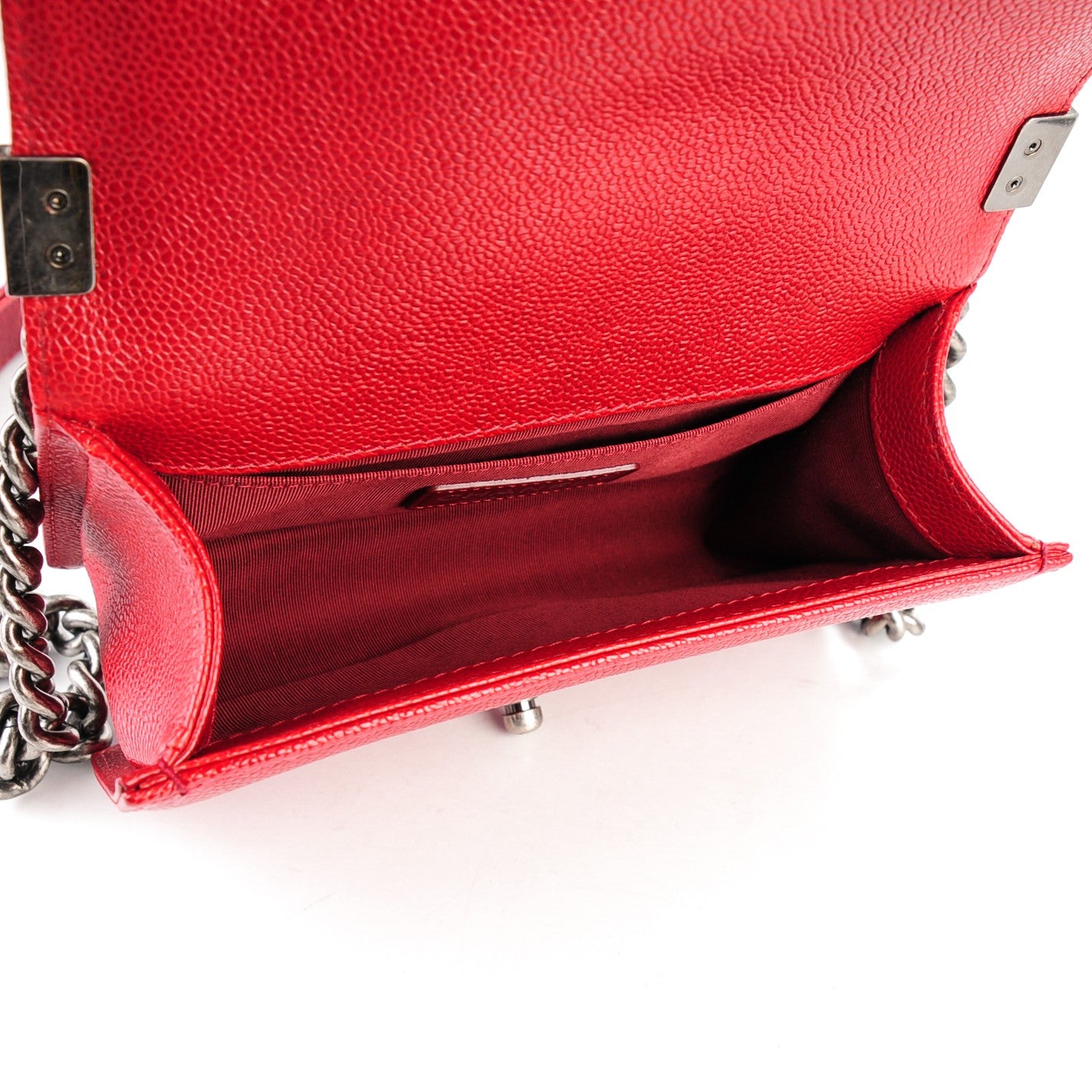 Chanel Caviar Quilted Small Boy Flap Bag Dark Red 5 of 7