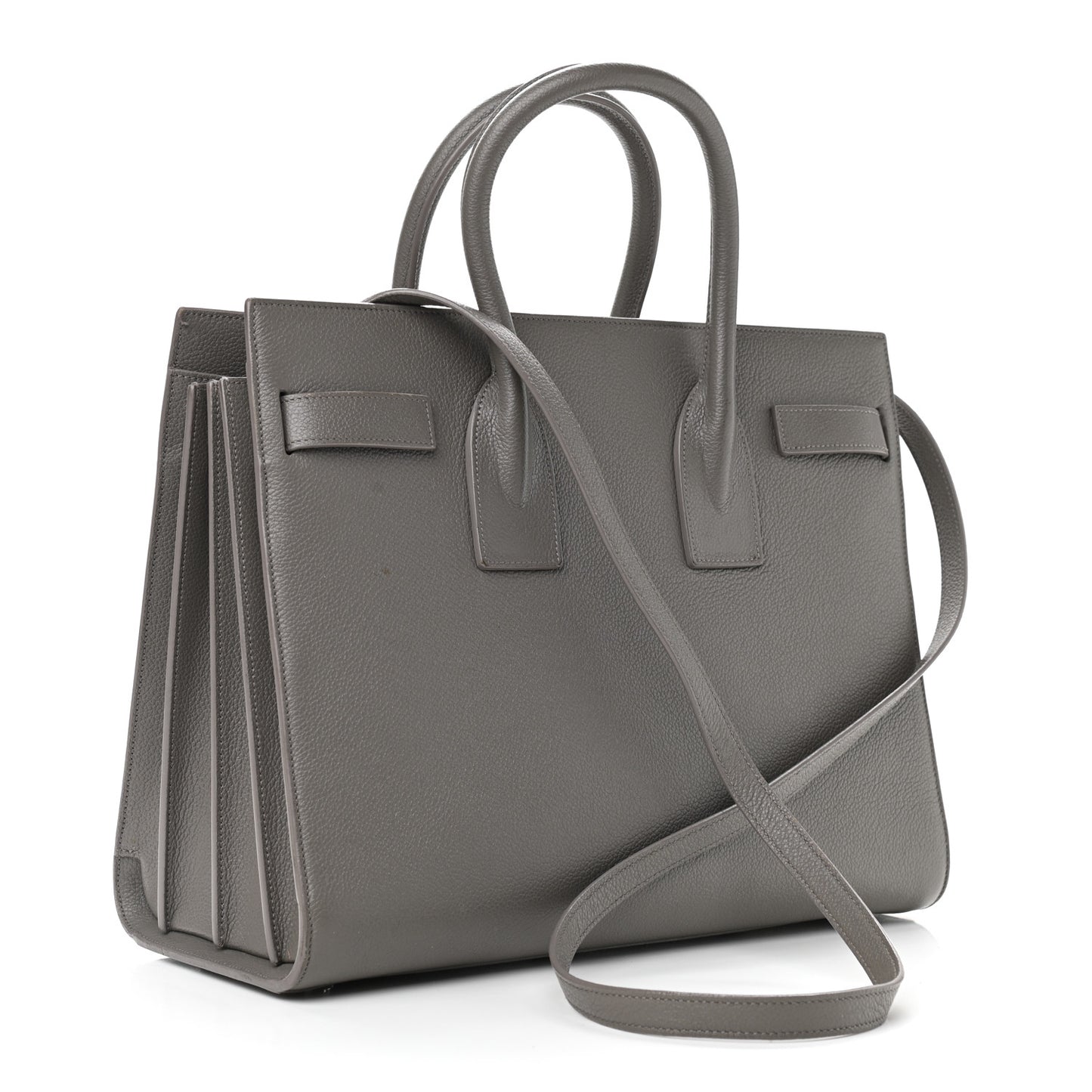 Grained Calfskin Small Sac De Jour Grey
