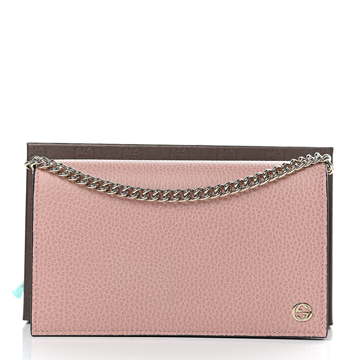 Dollar Calfskin Medium Betty Chain Wallet Soft Pink