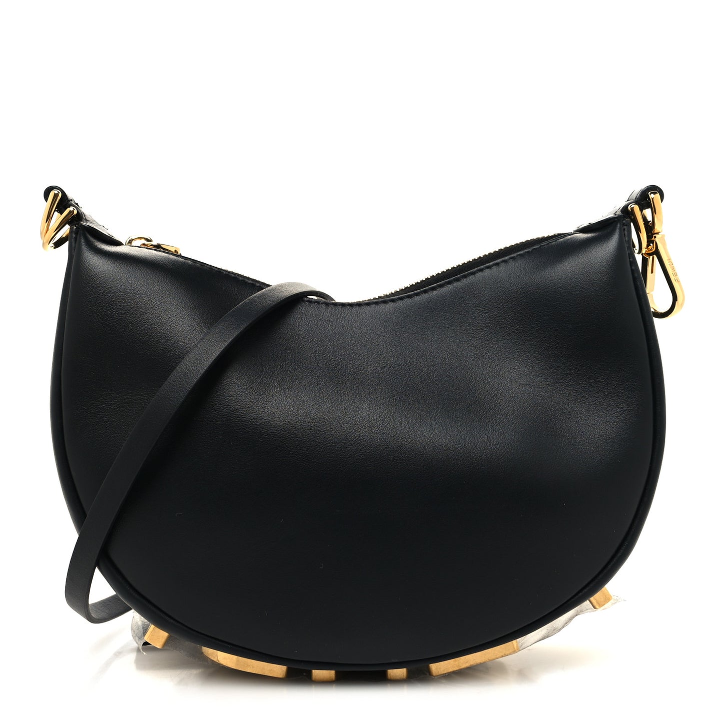 Vitello Grace Matte Mini Fendigraphy Hobo Bag Black