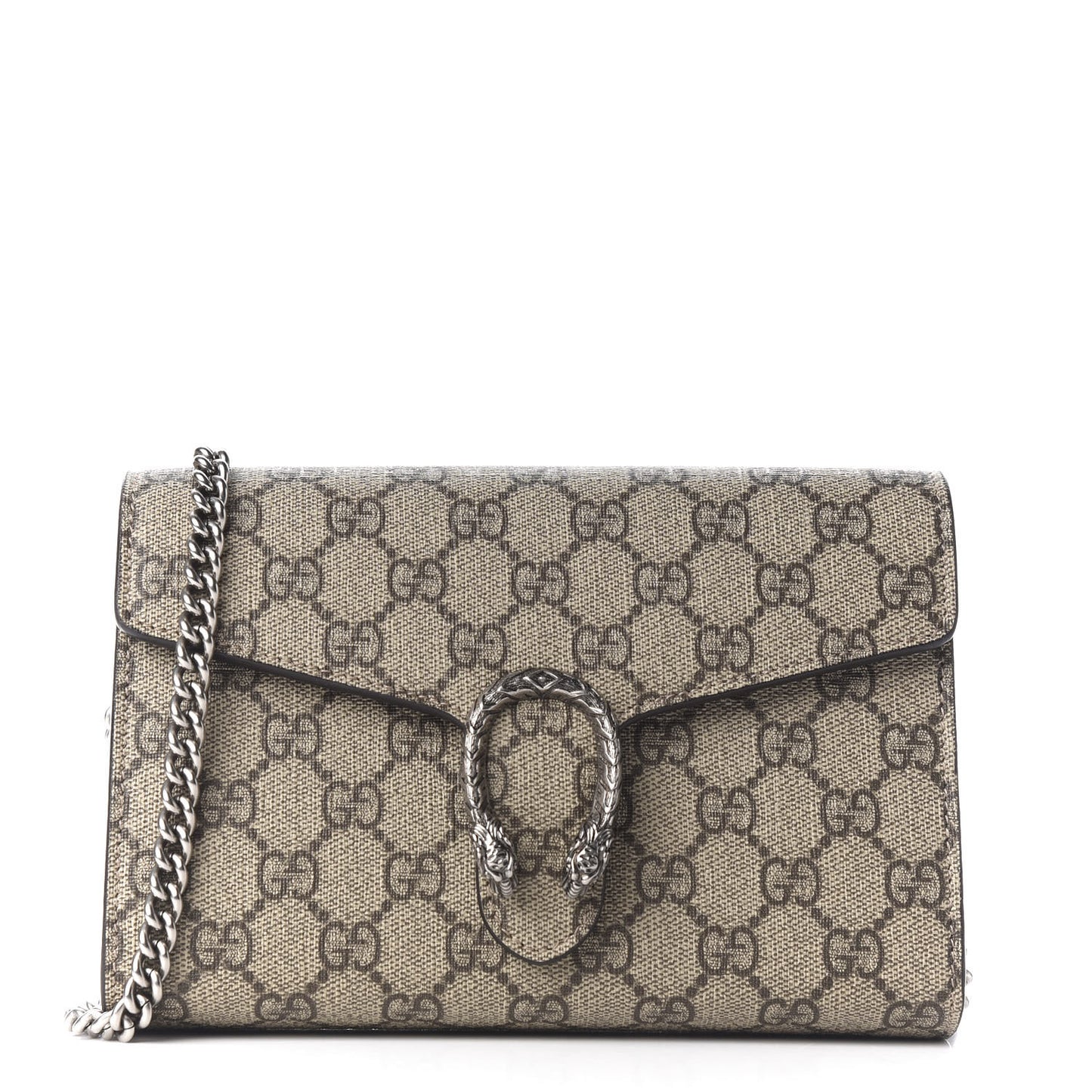GG Supreme Monogram Mini Dionysus Chain Wallet Beige Taupe