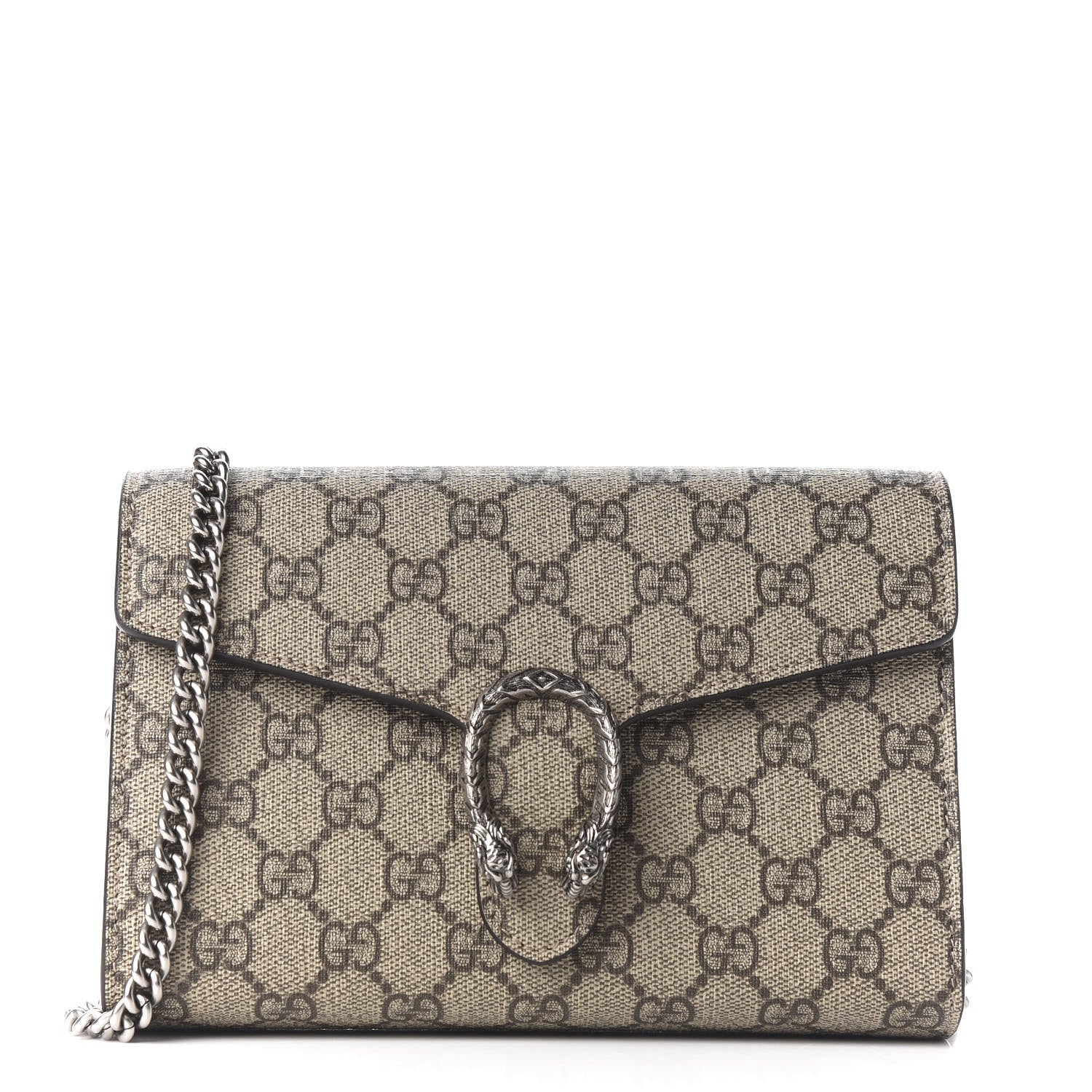 Gucci GG Supreme Monogram Mini Dionysus Chain Wallet Beige Taupe 1 of 9