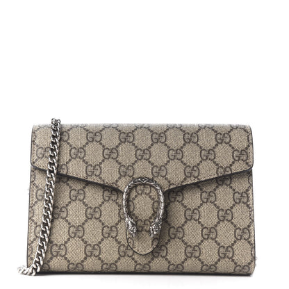 Gucci GG Supreme Monogram Mini Dionysus Chain Wallet Beige Taupe 1 of 9