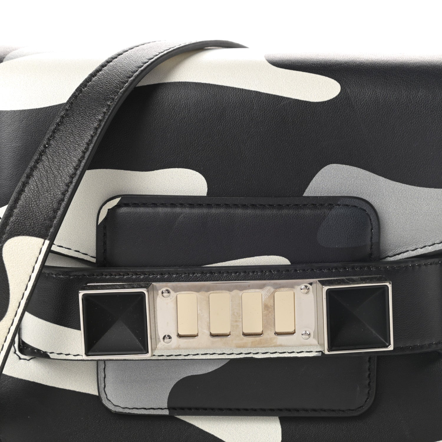Proenza Schouler Calfskin Camouflage Tiny PS11 Classic Shoulder Bag Black 8 of 13