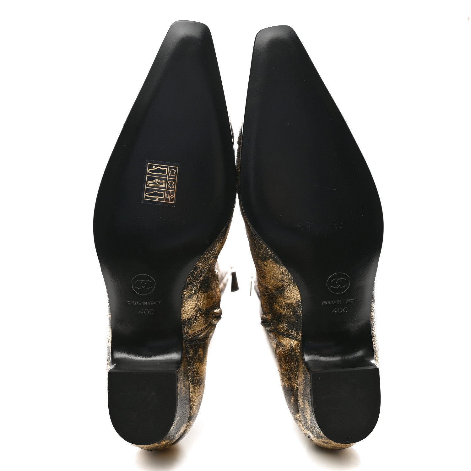 Chanel Laminated Goatskin High Boots 40 Gold 5 of 8