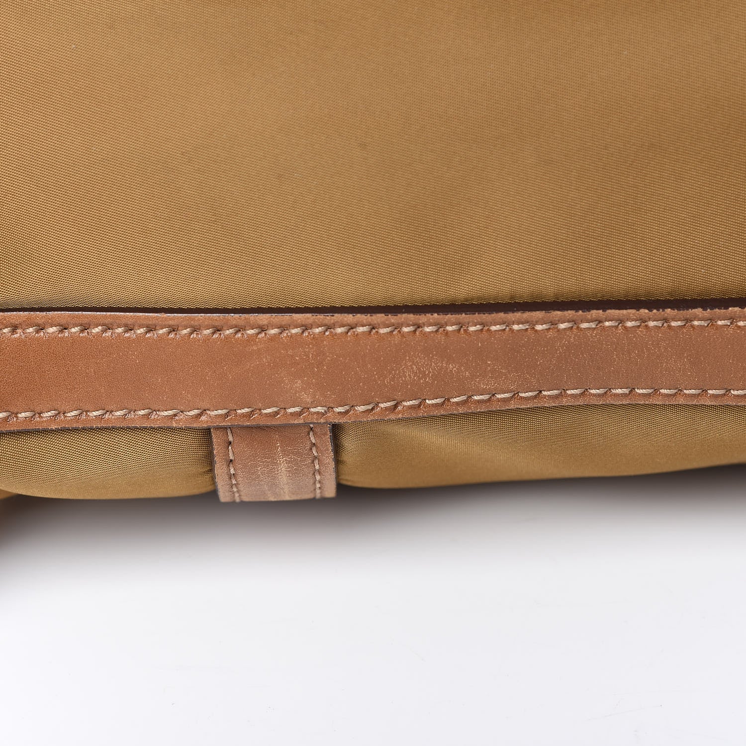 Prada Tessuto Nylon Calfskin Shoulder Bag Brown 18 of 30