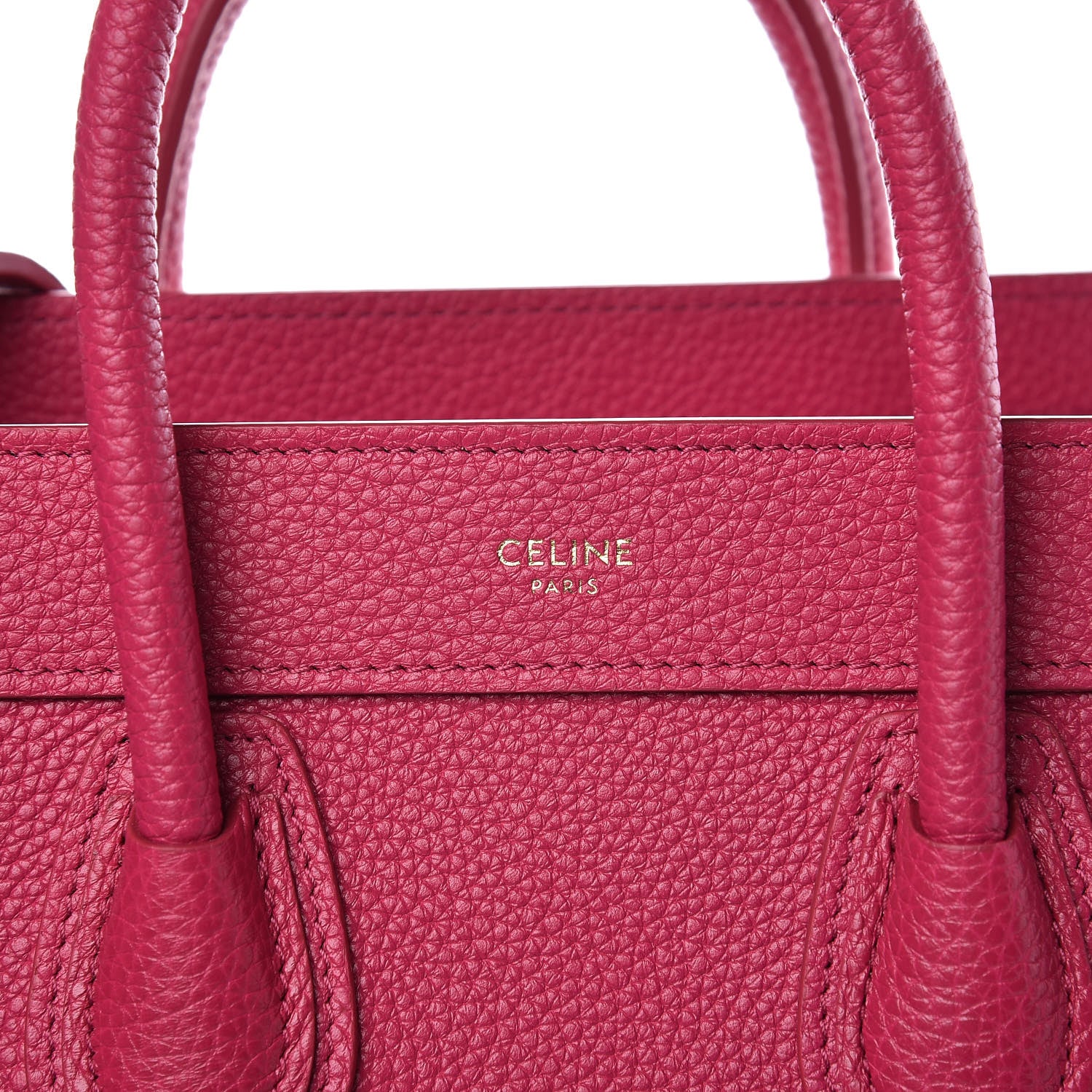 Celine Drummed Calfskin Nano Luggage Plum 8 of 10