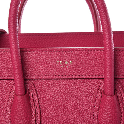 Celine Drummed Calfskin Nano Luggage Plum 8 of 10
