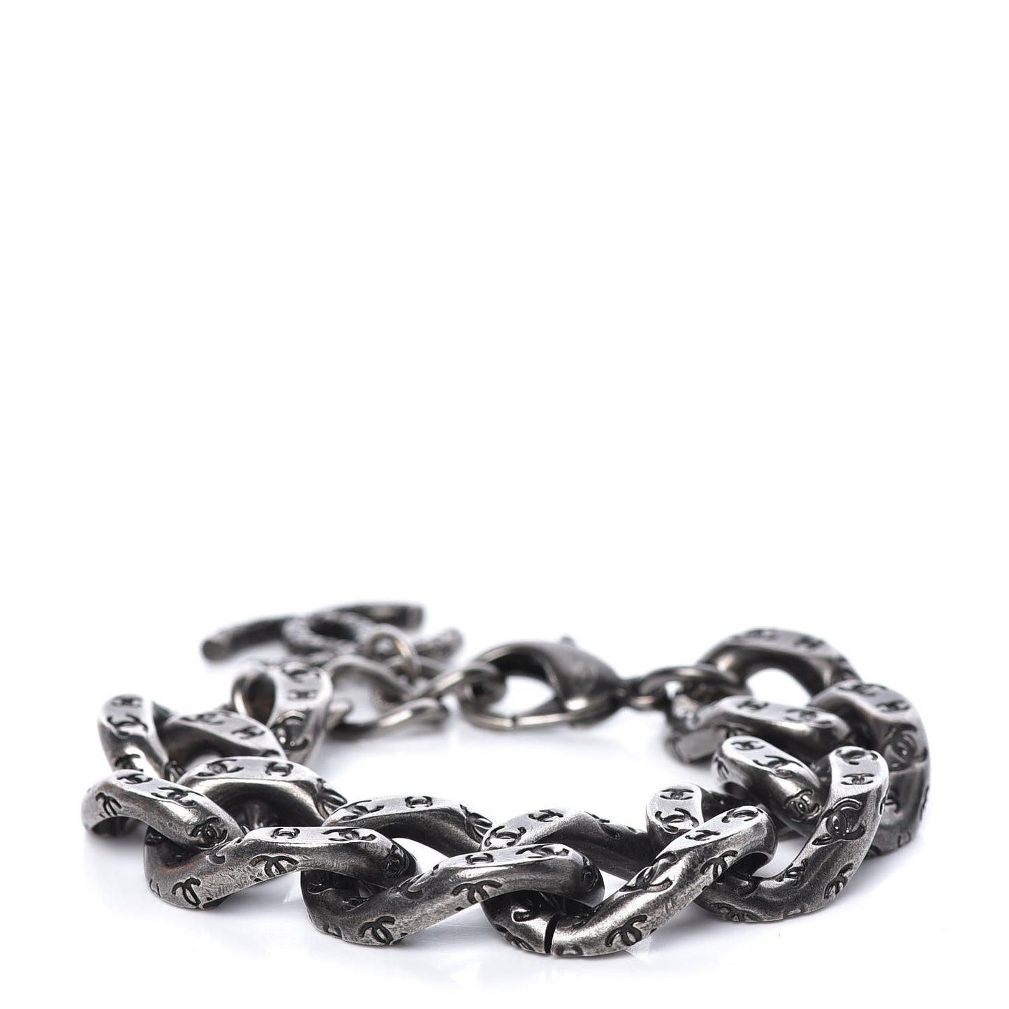 Chain Link CC Bracelet Dark Silver