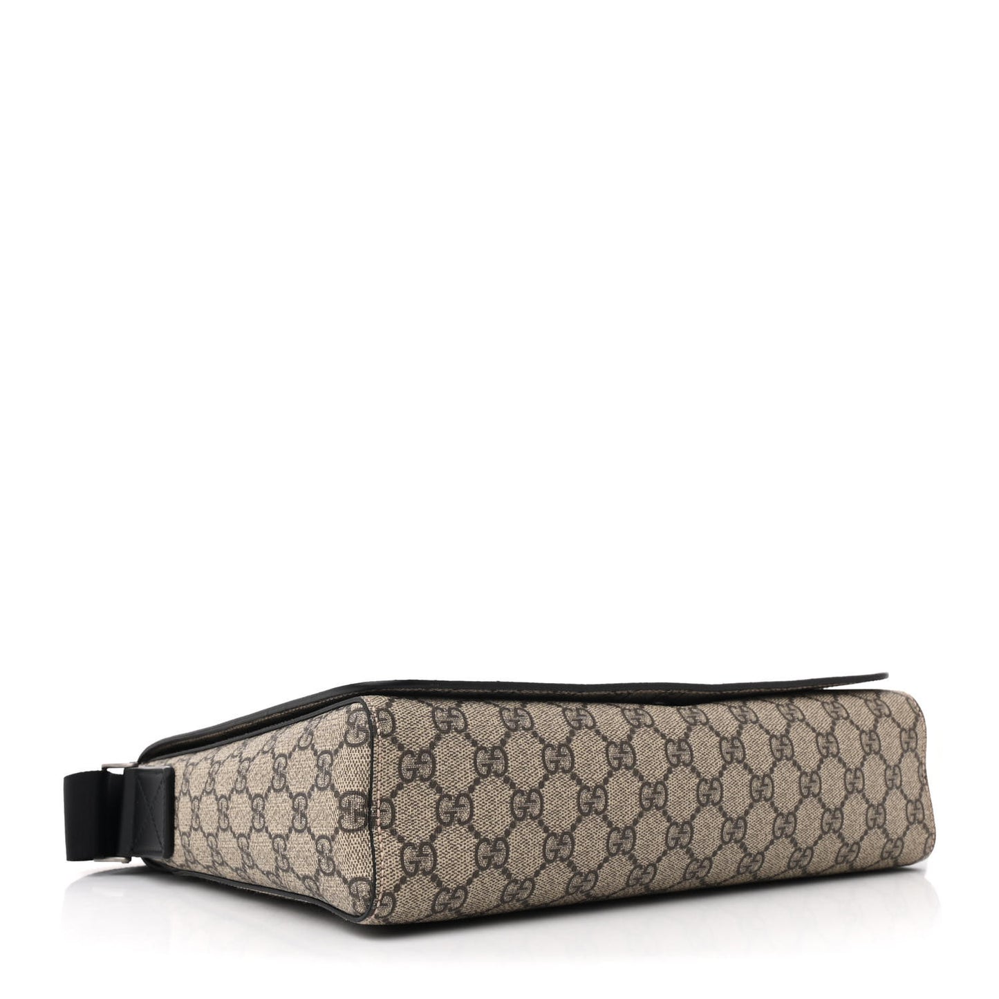 GG Supreme Monogram Web Flap Messenger Bag Black